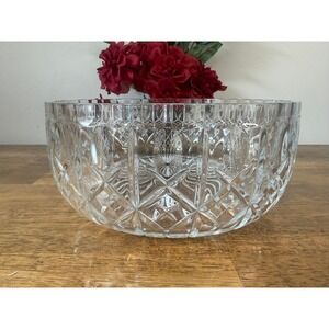 Vintage Cristal d'Arques France Lead Crystal Serving Bowl Large Cut Glass Salad
